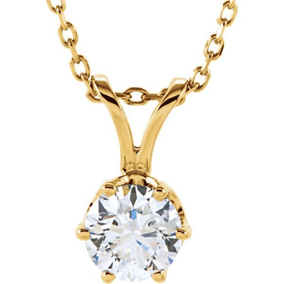 Diamond Pendant 14K Yellow Gold (0.33 Ct E Vs1 ) Gia C47204005 - Picture 1 of 6